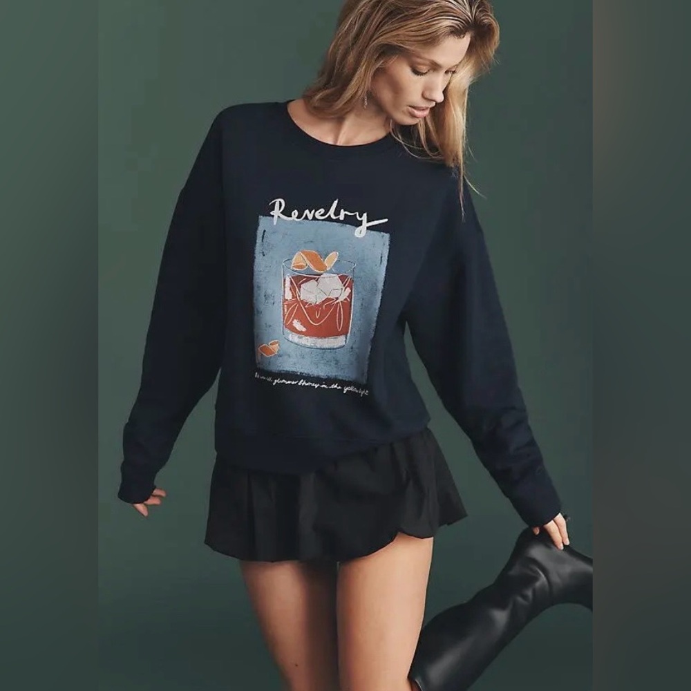 ANTHROPOLOGIE Maeve Cocktail Sweatshirt - Picture 3 of 11